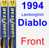 Front Wiper Blade Pack for 1994 Lamborghini Diablo - Premium