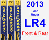 Front & Rear Wiper Blade Pack for 2013 Land Rover LR4 - Premium