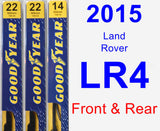 Front & Rear Wiper Blade Pack for 2015 Land Rover LR4 - Premium