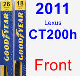 Front Wiper Blade Pack for 2011 Lexus CT200h - Premium