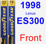 Front Wiper Blade Pack for 1998 Lexus ES300 - Premium