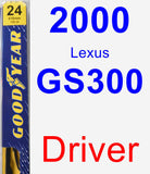 Driver Wiper Blade for 2000 Lexus GS300 - Premium