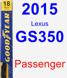 Passenger Wiper Blade for 2015 Lexus GS350 - Premium