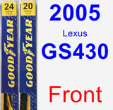 Front Wiper Blade Pack for 2005 Lexus GS430 - Premium