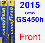 Front Wiper Blade Pack for 2015 Lexus GS450h - Premium