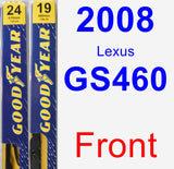 Front Wiper Blade Pack for 2008 Lexus GS460 - Premium