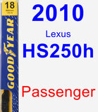 Passenger Wiper Blade for 2010 Lexus HS250h - Premium