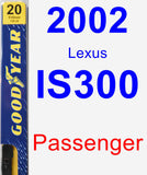 Passenger Wiper Blade for 2002 Lexus IS300 - Premium