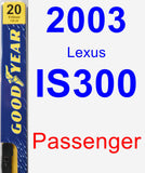 Passenger Wiper Blade for 2003 Lexus IS300 - Premium