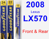 Front & Rear Wiper Blade Pack for 2008 Lexus LX570 - Premium