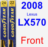 Front Wiper Blade Pack for 2008 Lexus LX570 - Premium