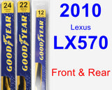 Front & Rear Wiper Blade Pack for 2010 Lexus LX570 - Premium