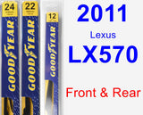 Front & Rear Wiper Blade Pack for 2011 Lexus LX570 - Premium