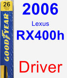 Driver Wiper Blade for 2006 Lexus RX400h - Premium