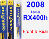 Front & Rear Wiper Blade Pack for 2008 Lexus RX400h - Premium