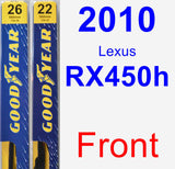 Front Wiper Blade Pack for 2010 Lexus RX450h - Premium