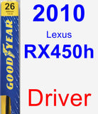 Driver Wiper Blade for 2010 Lexus RX450h - Premium