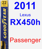Passenger Wiper Blade for 2011 Lexus RX450h - Premium
