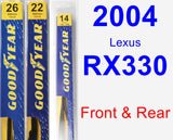 Front & Rear Wiper Blade Pack for 2004 Lexus RX330 - Premium