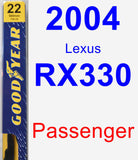 Passenger Wiper Blade for 2004 Lexus RX330 - Premium