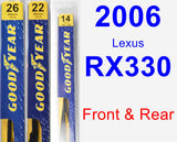 Front & Rear Wiper Blade Pack for 2006 Lexus RX330 - Premium