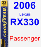 Passenger Wiper Blade for 2006 Lexus RX330 - Premium