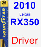 Driver Wiper Blade for 2010 Lexus RX350 - Premium