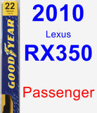 Passenger Wiper Blade for 2010 Lexus RX350 - Premium
