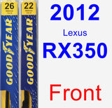Front Wiper Blade Pack for 2012 Lexus RX350 - Premium