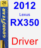 Driver Wiper Blade for 2012 Lexus RX350 - Premium
