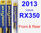 Front & Rear Wiper Blade Pack for 2013 Lexus RX350 - Premium