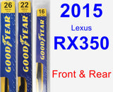Front & Rear Wiper Blade Pack for 2015 Lexus RX350 - Premium