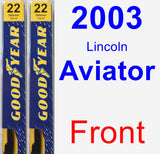 Front Wiper Blade Pack for 2003 Lincoln Aviator - Premium