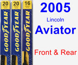 Front & Rear Wiper Blade Pack for 2005 Lincoln Aviator - Premium