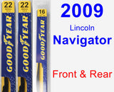 Front & Rear Wiper Blade Pack for 2009 Lincoln Navigator - Premium
