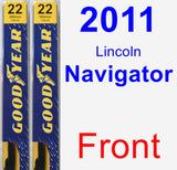 Front Wiper Blade Pack for 2011 Lincoln Navigator - Premium