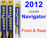 Front & Rear Wiper Blade Pack for 2012 Lincoln Navigator - Premium