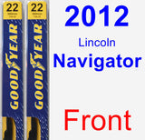 Front Wiper Blade Pack for 2012 Lincoln Navigator - Premium