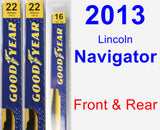 Front & Rear Wiper Blade Pack for 2013 Lincoln Navigator - Premium