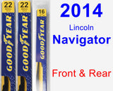 Front & Rear Wiper Blade Pack for 2014 Lincoln Navigator - Premium