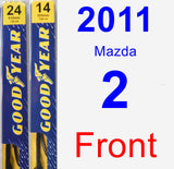 Front Wiper Blade Pack for 2011 Mazda 2 - Premium