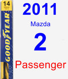 Passenger Wiper Blade for 2011 Mazda 2 - Premium