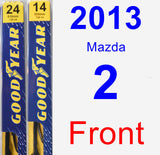 Front Wiper Blade Pack for 2013 Mazda 2 - Premium