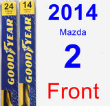 Front Wiper Blade Pack for 2014 Mazda 2 - Premium