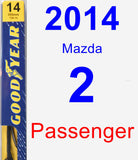 Passenger Wiper Blade for 2014 Mazda 2 - Premium