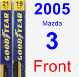Front Wiper Blade Pack for 2005 Mazda 3 - Premium