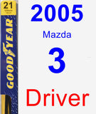 Driver Wiper Blade for 2005 Mazda 3 - Premium