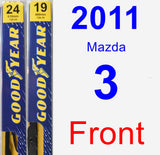 Front Wiper Blade Pack for 2011 Mazda 3 - Premium