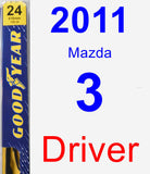 Driver Wiper Blade for 2011 Mazda 3 - Premium