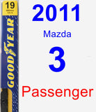 Passenger Wiper Blade for 2011 Mazda 3 - Premium